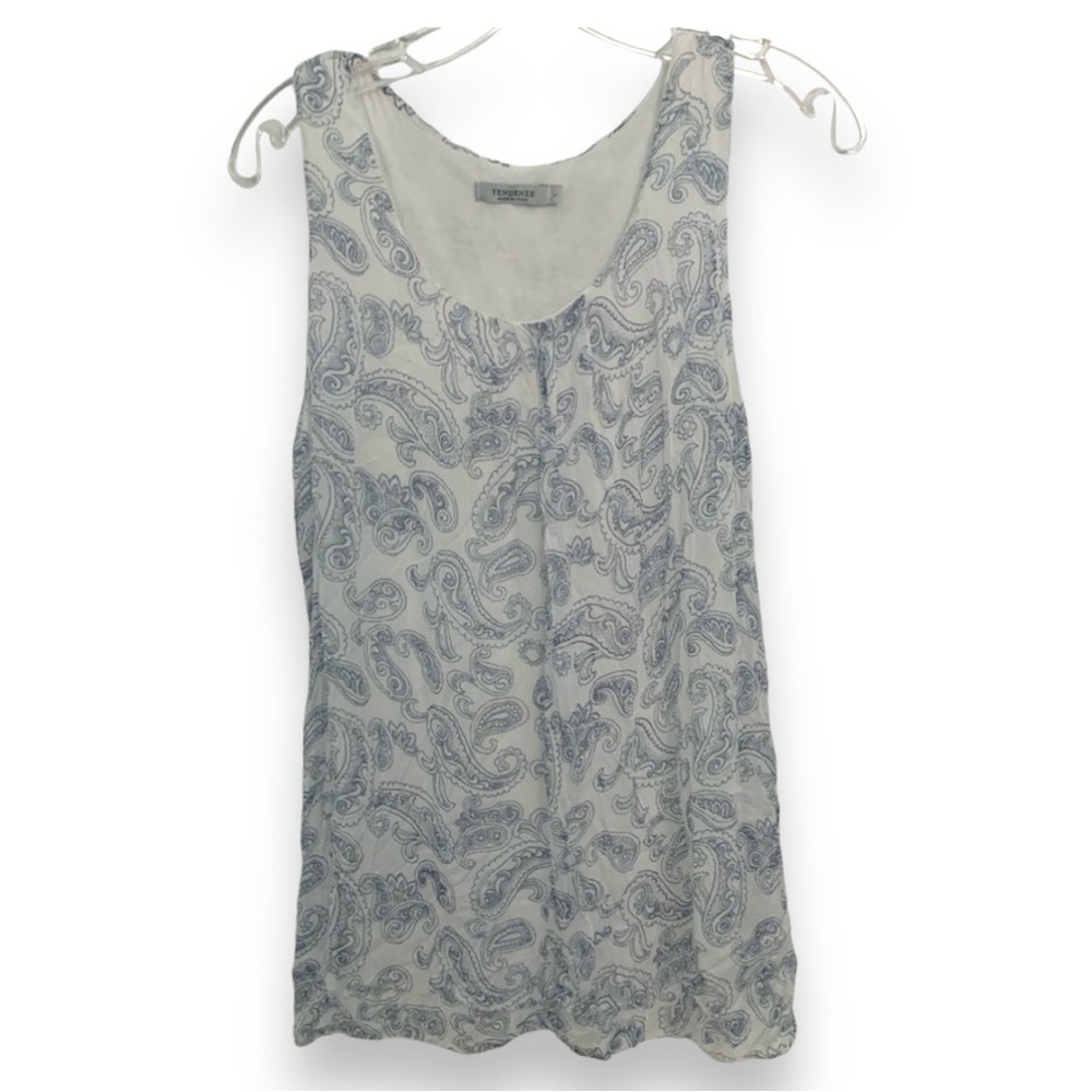 Made in Italy Silk Sleeveless Tunic Top with Lace Size L Tendenze Jersey…